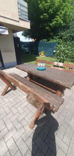 tuintafel en bank, Tuin en Terras, Tuinbanken, Gebruikt, Hout, Ophalen