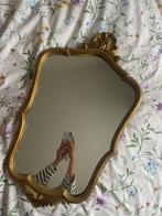Vintage gouden spiegel, Antiek en Kunst, Ophalen, Ovaal, 50 tot 100 cm, Minder dan 100 cm