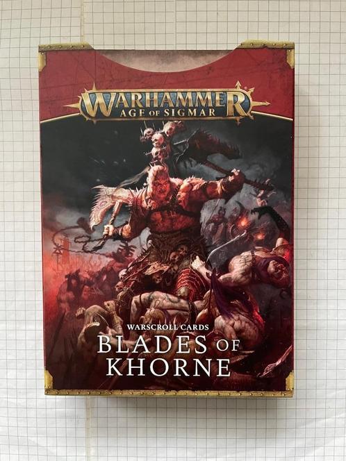 Warscrolls cards Blades of Khorne français pour AoS V3, Hobby en Vrije tijd, Wargaming, Zo goed als nieuw, Warhammer, Accessoires