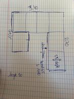 Hoeksalon te koop .kleur taupe. Stof.Gebruiktestaat., Huis en Inrichting, Ophalen, Gebruikt, Minder dan 75 cm, 125 cm of meer