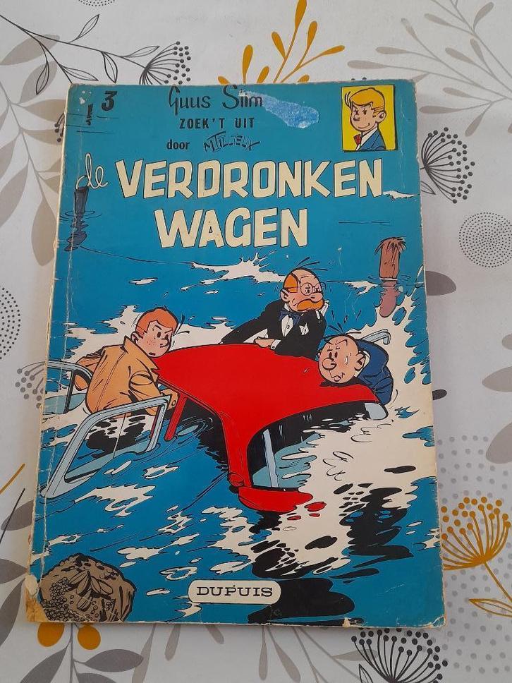 Guus Slim nr 3 "De verdronken wagen"eerste druk 1960, Boeken, Stripverhalen, Gelezen, Ophalen of Verzenden