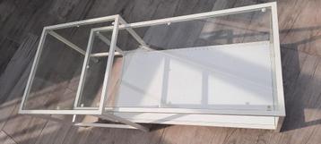bijzettafel set van 2 + laptophouder, Enlèvement, Utilisé, Verre