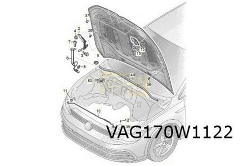Volkswagen Golf VIII (2/20-) Motorkapscharnier Rechts Origin, Auto-onderdelen, Carrosserie, Motorkap, Volkswagen, Voor, Nieuw
