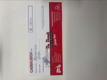 Cadeaubon Luc De Bondt (twd van 100€) beschikbaar voor biedingen