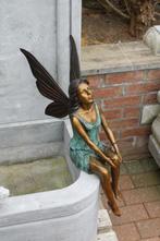 Groot elfenbeeld zittend in gepatineerd brons, Tuin en Terras, Ophalen, Nieuw