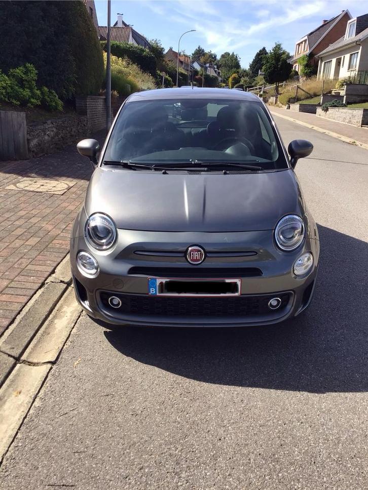 Fiat 500 1.2i Sport, Auto's, Fiat, Particulier, Benzine, Euro 6, Stadsauto, 2 deurs, Handgeschakeld, Zilver of Grijs, Zwart, Kunstmatig leder