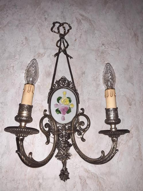 2 zilverkleurige wandlichten koper, Huis en Inrichting, Lampen | Wandlampen, Nieuw, Ophalen