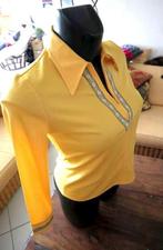 stralend geel retro vintage blouse maat M, Maat 38/40 (M), Ophalen of Verzenden, Zo goed als nieuw, Sfeervol gele blouse in s