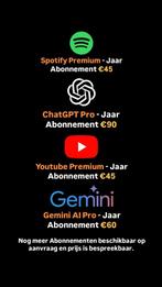 Spotify, Youtube, Chatgpt en MEER GOEDKOOP, Ophalen of Verzenden
