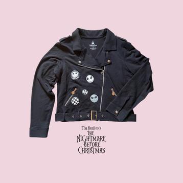 Disney Zwart Nightmare Before Christmas Biker Trui Jas XL beschikbaar voor biedingen