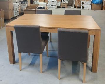 table en teck + 4 chaises, Maison & Meubles, Tables | Tables à manger, Teck, Quatre personnes, 150 à 200 cm, Enlèvement