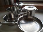 2 kookpotten, steelpan en braadpan (samen voor 30 euro), Huis en Inrichting, Ophalen, Zo goed als nieuw