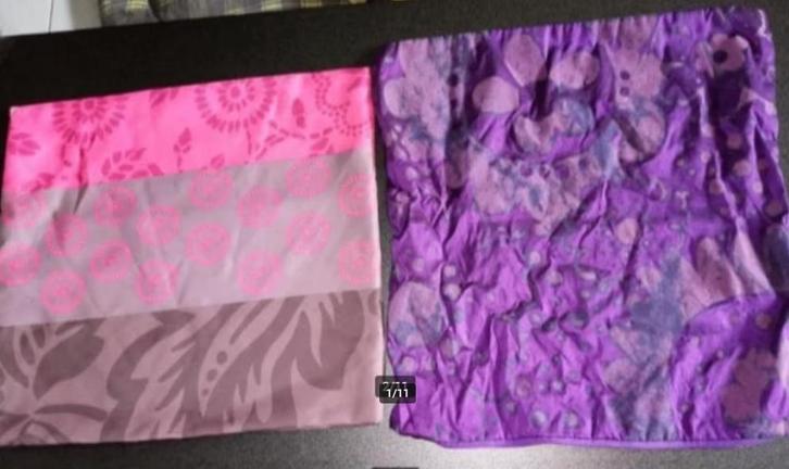 Verschillende kussenslopen ook nieuwe - 1€/stuk, Huis en Inrichting, Slaapkamer | Beddengoed, Gebruikt, Hoeslaken of Sloop, Overige kleuren