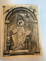 Carte Postale reproduction d'une enluminure médiévale, Collections, Cartes postales | Belgique, Envoi, Affranchie