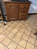 Petit meuble tv en chêne, 3 ou 4 tiroirs, Ancien, Moins de 100 cm, Enlèvement