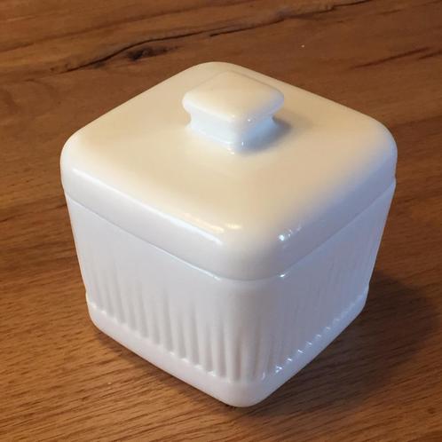 set/3 Vintage Planta potten met deksel in melkglas, Verzamelen, Merken en Reclamevoorwerpen, Zo goed als nieuw, Verpakking, Ophalen of Verzenden