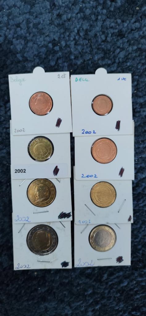 Collectie: Complete serie: 8 stuks, 2€ voor 1 cent, Postzegels en Munten, Munten | Europa | Euromunten, 1 cent, België, Verzenden
