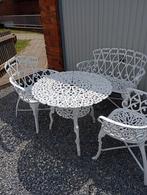 Zéér mooi Uitgewerkt Romantisch IJZEREN Tuinsetje/zie foto's, Ophalen, Zo goed als nieuw, Aluminium, Stoel