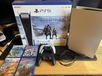 PlayStation 5 Disc Edition 825 GB + 2 controllers + 4 games, Ophalen of Verzenden, Zo goed als nieuw, Playstation 5