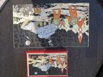 Kuifje Houten puzzel Mannen op de maan - (jaren 50), Ophalen of Verzenden, Kuifje, Gebruikt