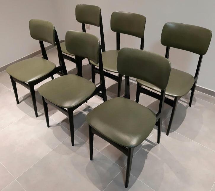 6 chaises vintage rétro Alfred Hendricks, Maison & Meubles, Chaises, Utilisé, Cinq, Six Chaises ou plus, Bois, Autres matériaux