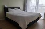 Grijze BOXSPRING 160X200 als nieuw met matrassen, Tweepersoons, Ophalen of Verzenden, Zo goed als nieuw, 200 cm