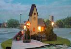 Diorama met Faller B-236 Dorpskerk huwelijksstoet preiser ve, Wisselstroom, Gebruikt, Brug, Tunnel of Gebouw, Ophalen