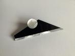 vintage geometrische plastic broche met parelmoer, Overige materialen, Zwart, Ophalen of Verzenden, Zo goed als nieuw