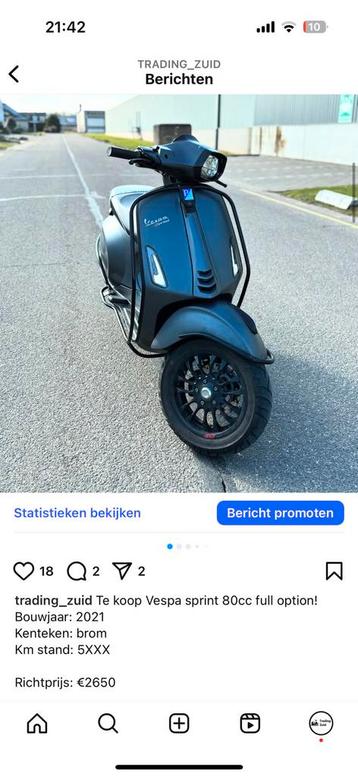 Vespa piaggio zip 2takt 4 takt alles te koop app insta! beschikbaar voor biedingen