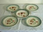 5 antieke barbotine bordjes van K&G St. Clément., Ophalen of Verzenden