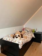 Bedbank Ikea Brimnes & nachtkastje, Huis en Inrichting, Ophalen, Gebruikt, 90 cm, Eenpersoons