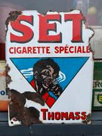 SET emaille reclamebord, Verzamelen, Ophalen of Verzenden, Gebruikt, Reclamebord