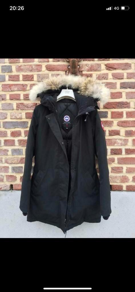 Canada Goose dames zwarte lange parka als NIEUW maat Medium