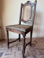Antieke houten stoel met biezen zitting – ca. 1900, Antiek en Kunst, Ophalen