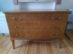 Vintage commode jaren 50 - messing beslag, Antiek en Kunst, Ophalen