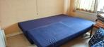 Zetel/bed, Huis en Inrichting, Slaapkamer | Slaapbanken, Ophalen, Zo goed als nieuw, Tweepersoons, Blauw