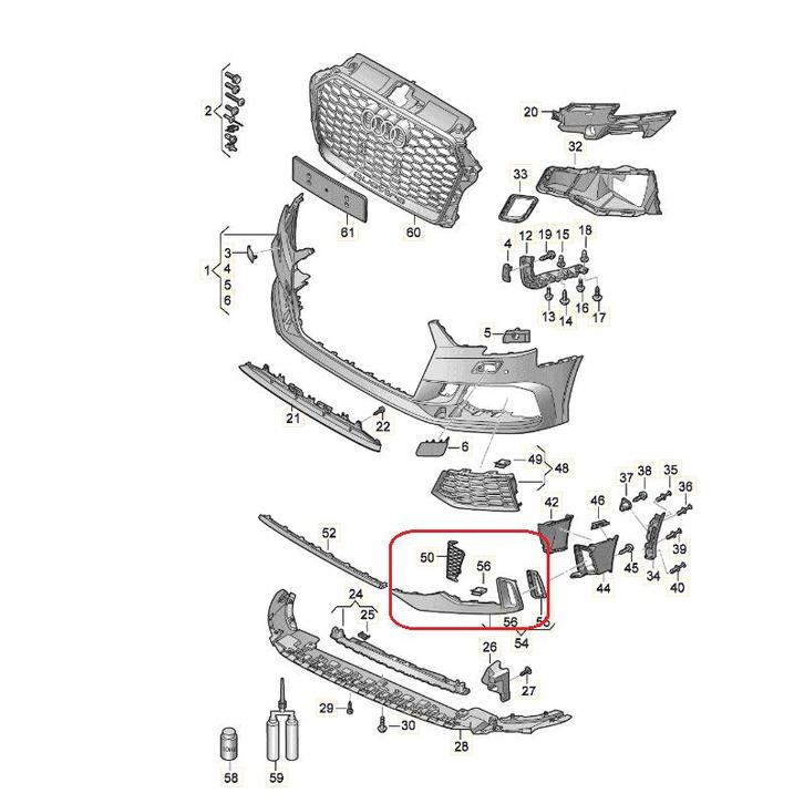 LISERET DE PARE CHOC AVANT GAUCHE  AUDI RS3 8V (16-19), Autos : Divers, Tuning & Styling, Enlèvement