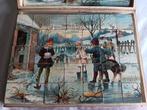 Antieke blokpuzzel "Kinderspelletjes", ca. 1910s, 35 blokken, Ophalen of Verzenden