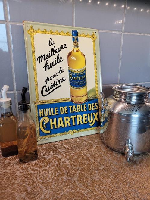 CHARTREUX 1957 tafelolie reclameplaat, Verzamelen, Merken en Reclamevoorwerpen, Nieuw, Reclamebord, Ophalen of Verzenden