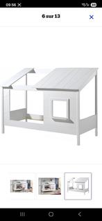 Lit cabane blanc Vipack 90x200cm en bois, Enlèvement, Comme neuf