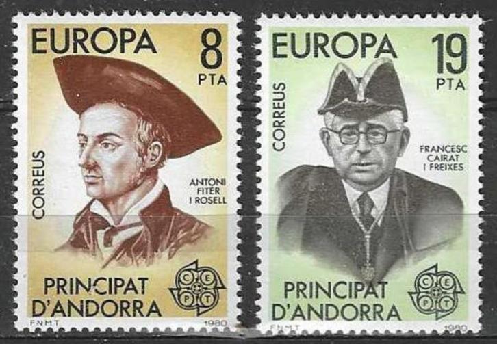 Andorra-Spaans 1980 - Yvert 124-125 - Europa (PF), Postzegels en Munten, Postzegels | Europa | Overig, Verzenden