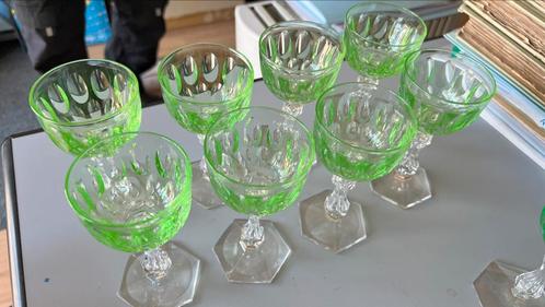 Set van 8 vintage Boheemse kristallen likeurglazen, Antiek en Kunst, Antiek | Glaswerk en Kristal, Ophalen of Verzenden