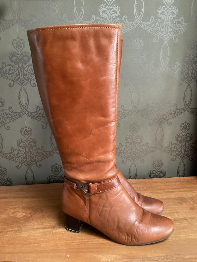 Bottes cognac 38, Enlèvement ou Envoi, Brun, Porté, Bottes hautes
