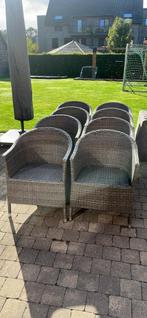 8 grijze rotan terras stoelen, Tuin en Terras, Ophalen, Zo goed als nieuw, Rotan