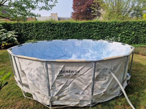 Bestway Power Steel Frame Pool - 15.000 liter + accesoires -, Tuin en Terras, Zwembaden, Gebruikt, Opzetzwembad, 120 cm of meer