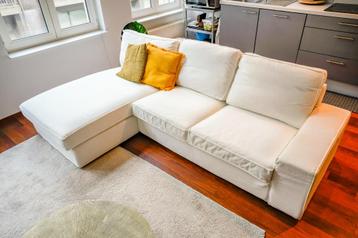 Witte sofa (3-zit, Ikea Kivik), 75 à 100 cm, Banc d'angle, Comme neuf, Enlèvement