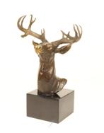 Prachtig Bronzen Beeld van een Hertenhoofd GRATIS LEVERING, Antiek en Kunst, Verzenden, Brons