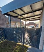 Metalen omheining te koop – Antraciet – 3 meter incl. deur, Tuin en Terras, Ophalen of Verzenden, Zo goed als nieuw