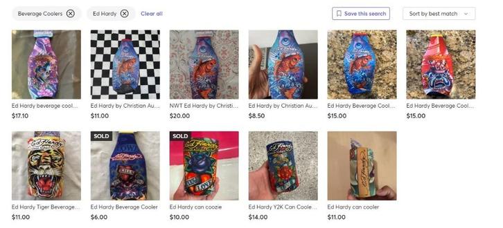 VINTAGE Ed Hardy TATTOO flessenkoelers KOOZIE, Verzamelen, Overige Verzamelen, Nieuw, Ophalen