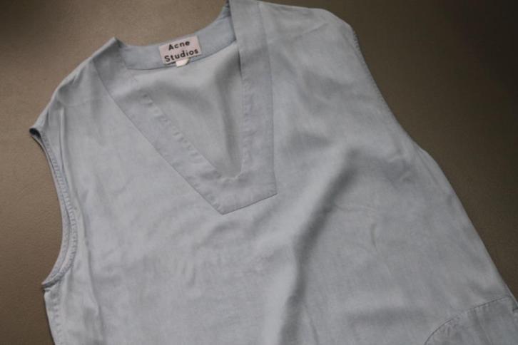 1x gedr zijdeachtige denim jurk Acne Studios mt 36, Kleding | Dames, Jurken, Zo goed als nieuw, Maat 36 (S), Blauw, Boven de knie